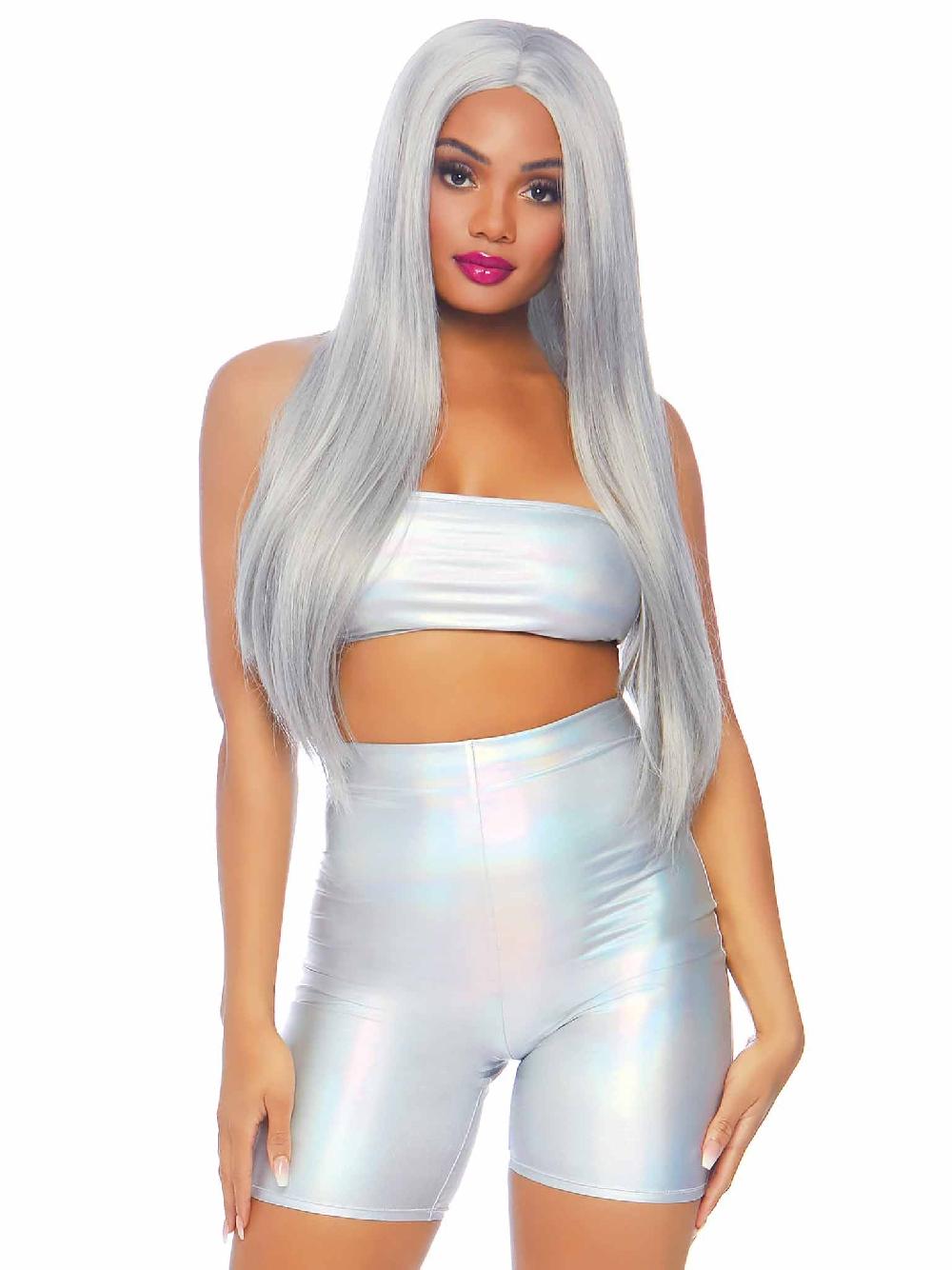 leg avenue Holographic Bandeau and Shorts Set Holographic