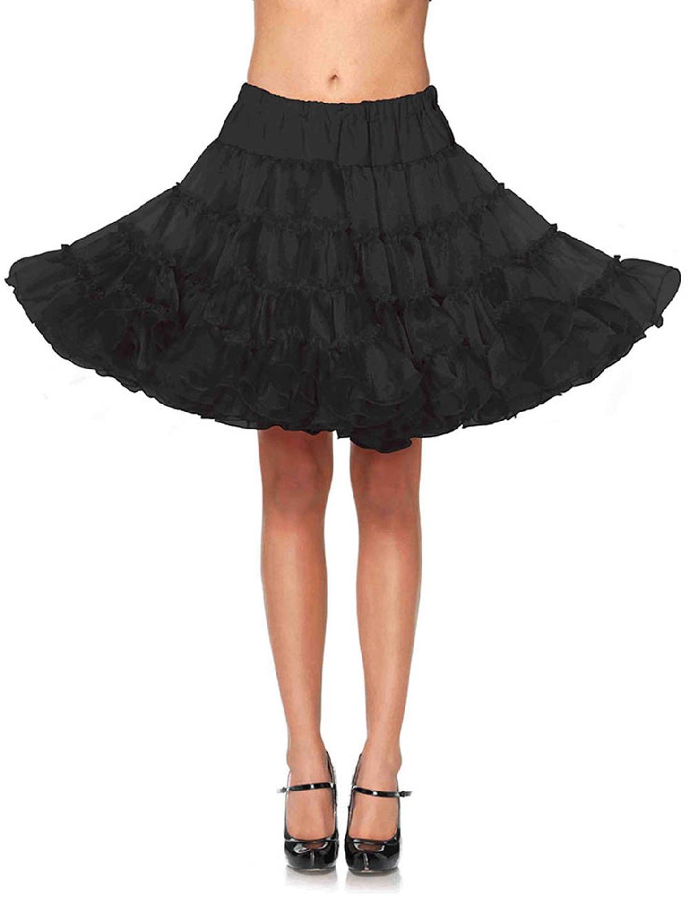 Leg Avenue Knee Length Deluxe Crinoline Petticoat Costume Skirt Black