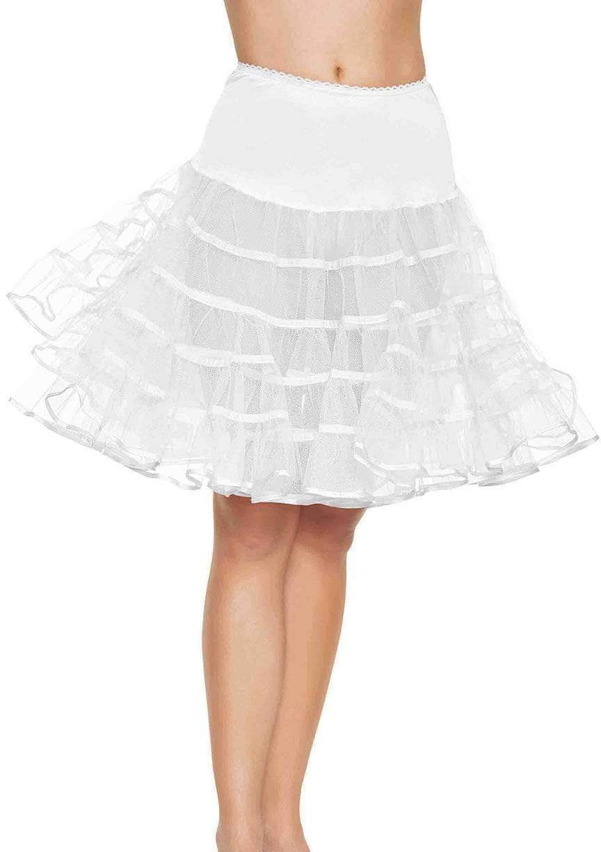 leg avenue Knee Length Layered Petticoat Costume Skirt White