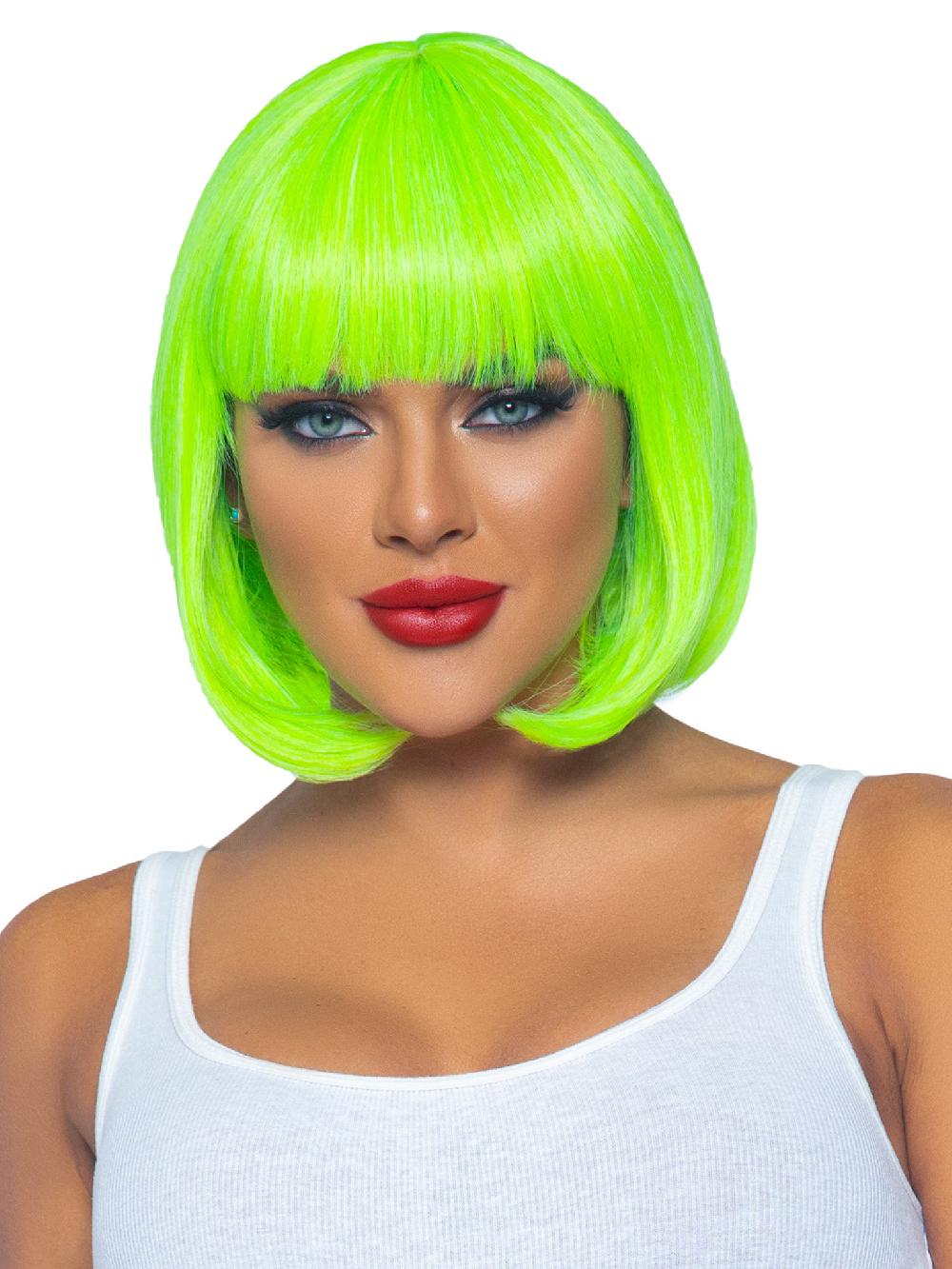 leg avenue 12" Neon Short Bob Wig Neon Green