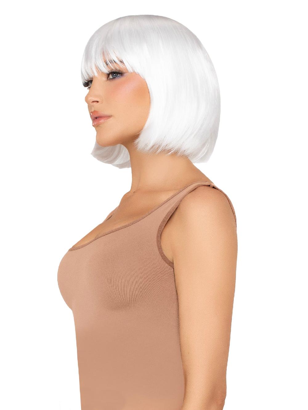 Leg Avenue 13" Pearl Short Natural Bob Wig White