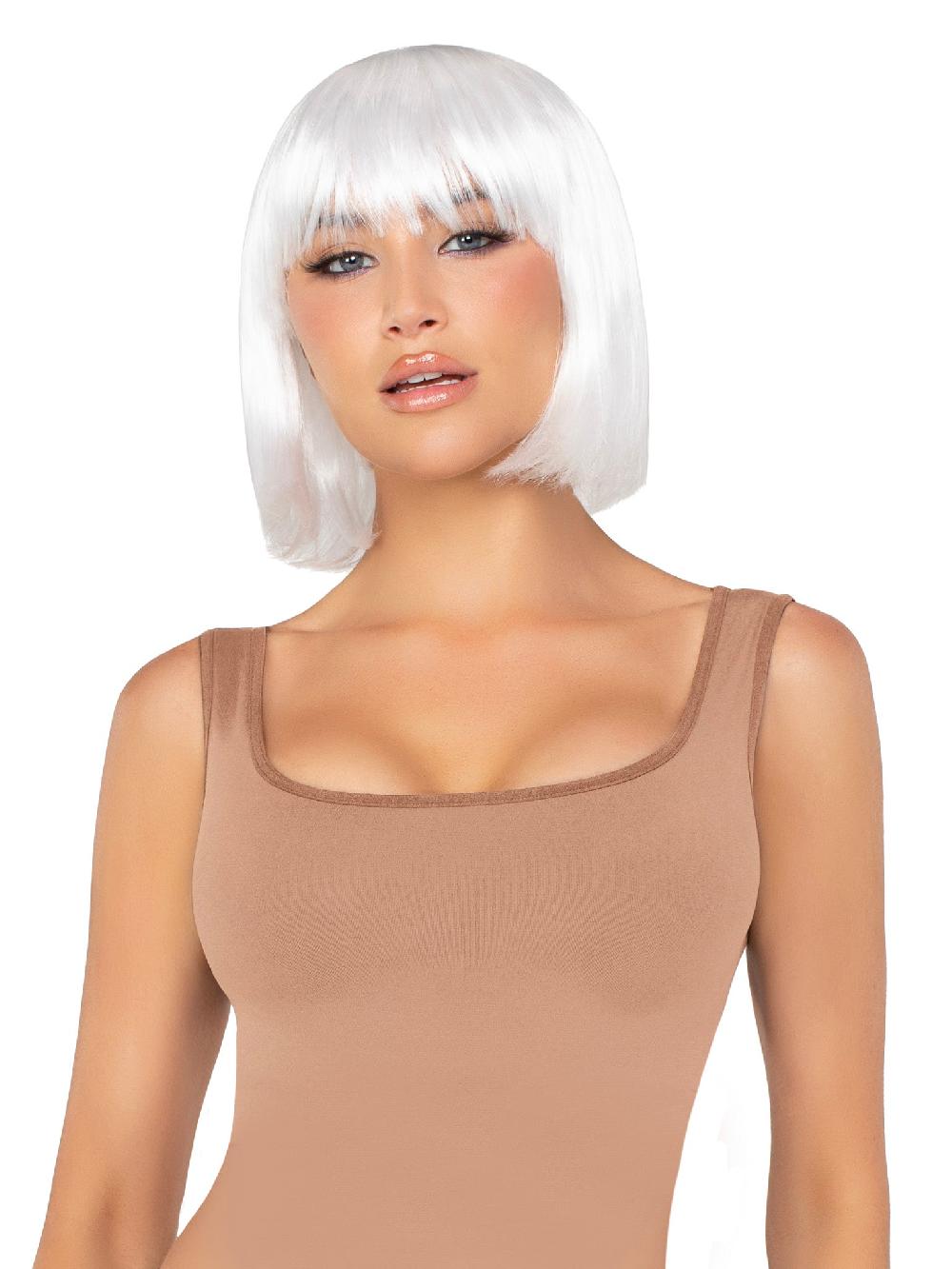 Leg Avenue 13" Pearl Short Natural Bob Wig White
