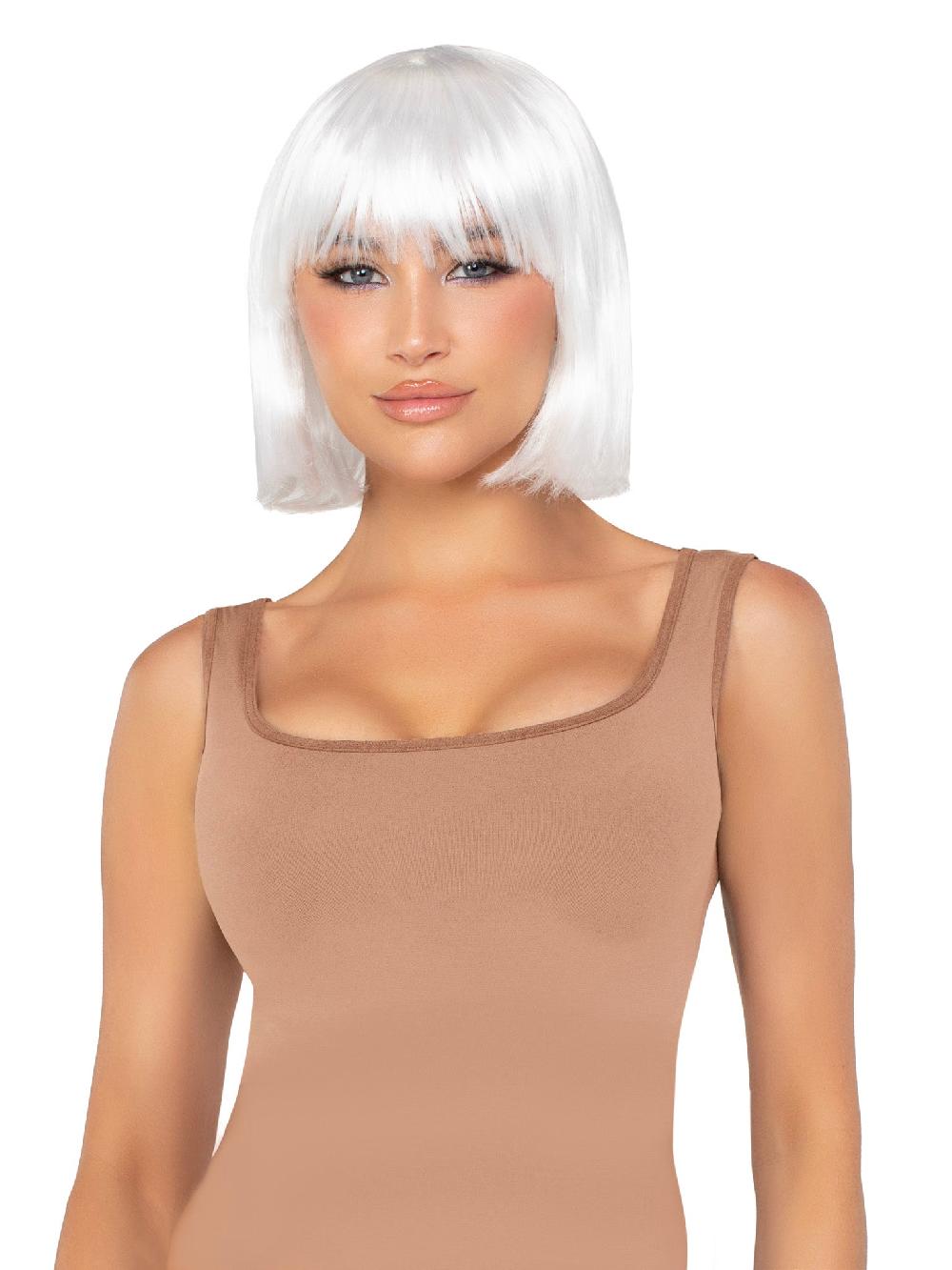 leg avenue 13" Pearl Short Natural Bob Wig White