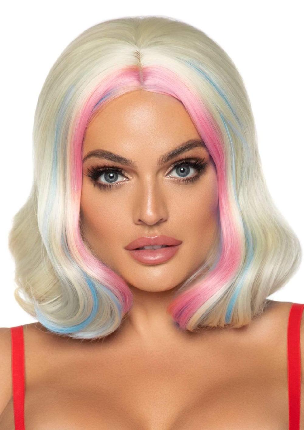 leg avenue 14" Money Piece Highlights Bob Wig Blond