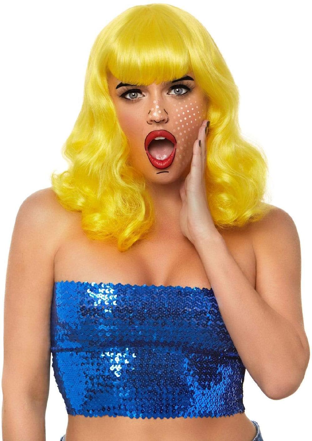 Leg Avenue 16" Retro Curly Bob Wig Yellow