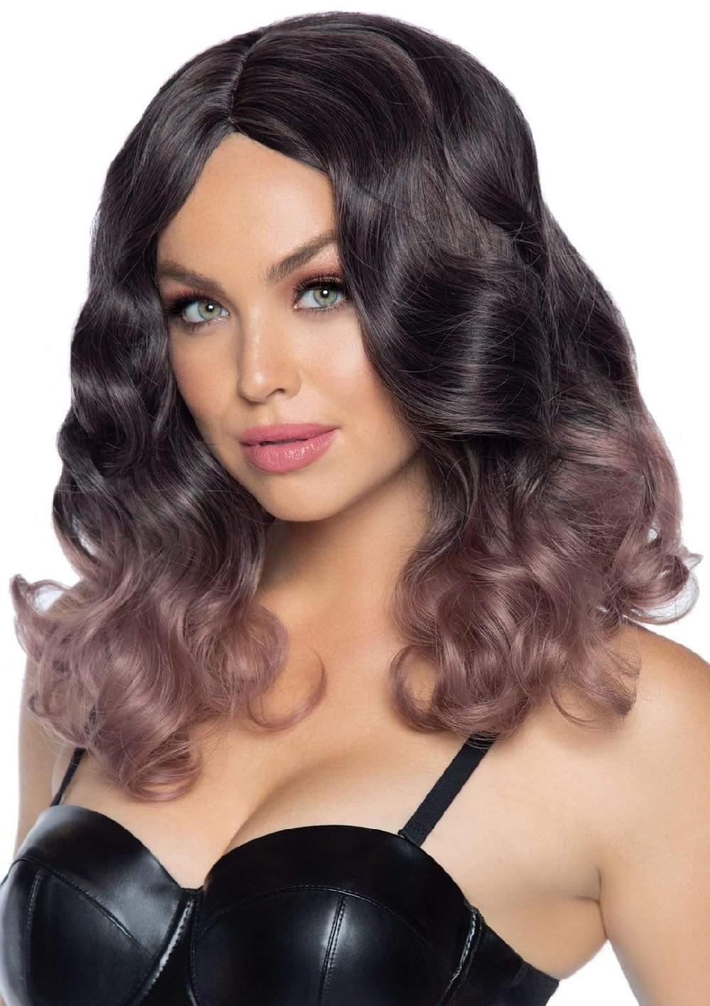 Leg Avenue 18" Curly Ombre Long Bob Wig Burgundy