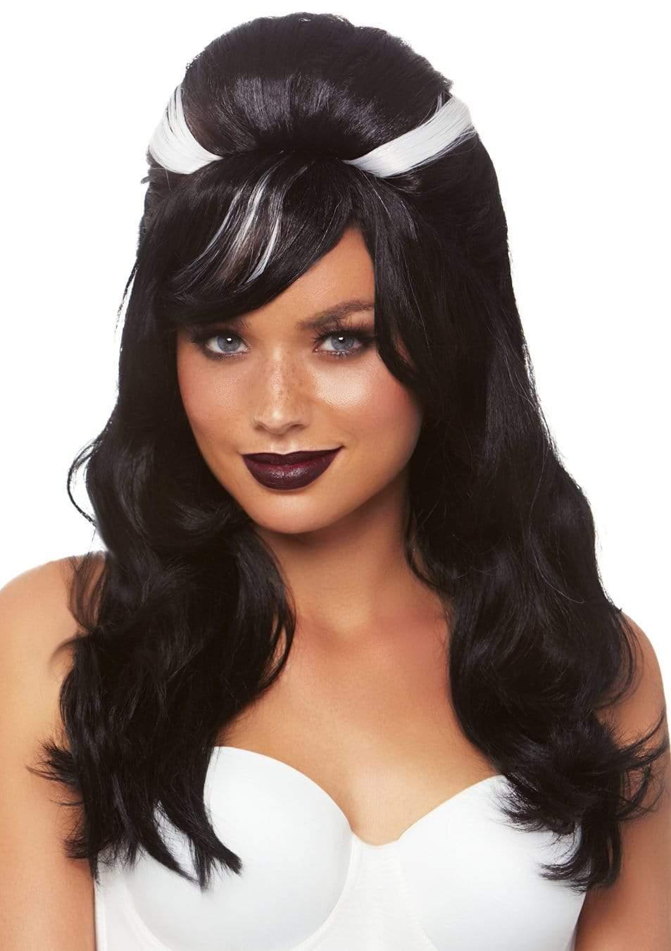 leg avenue 21" Frankie Bouffant Wig Black/White