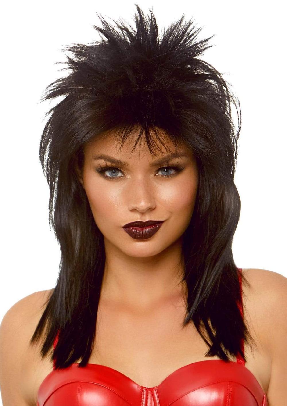 leg avenue 21" Unisex Rockstar Wig Black