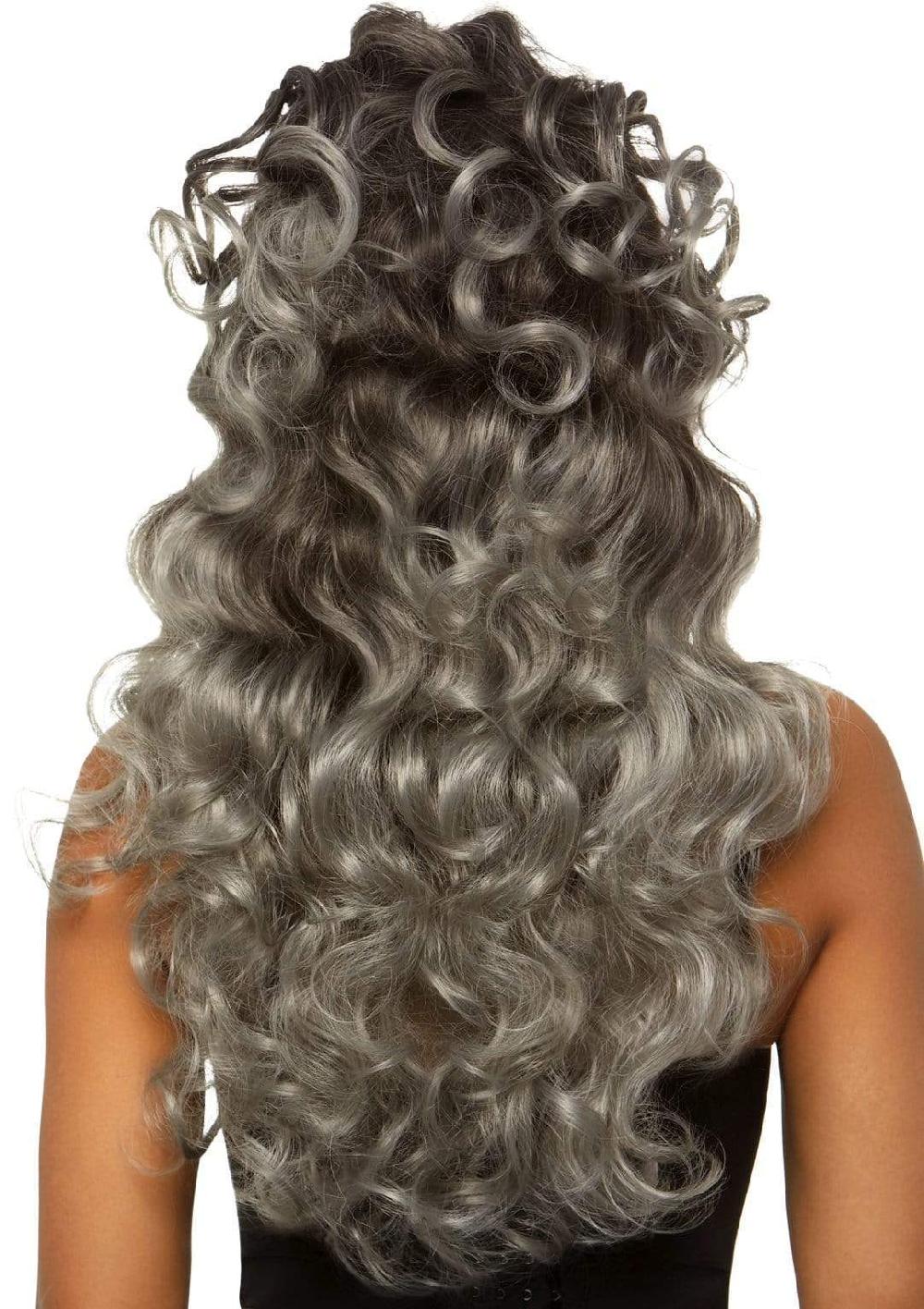 Leg Avenue 24" Long Curly Ponytail Wig Grey