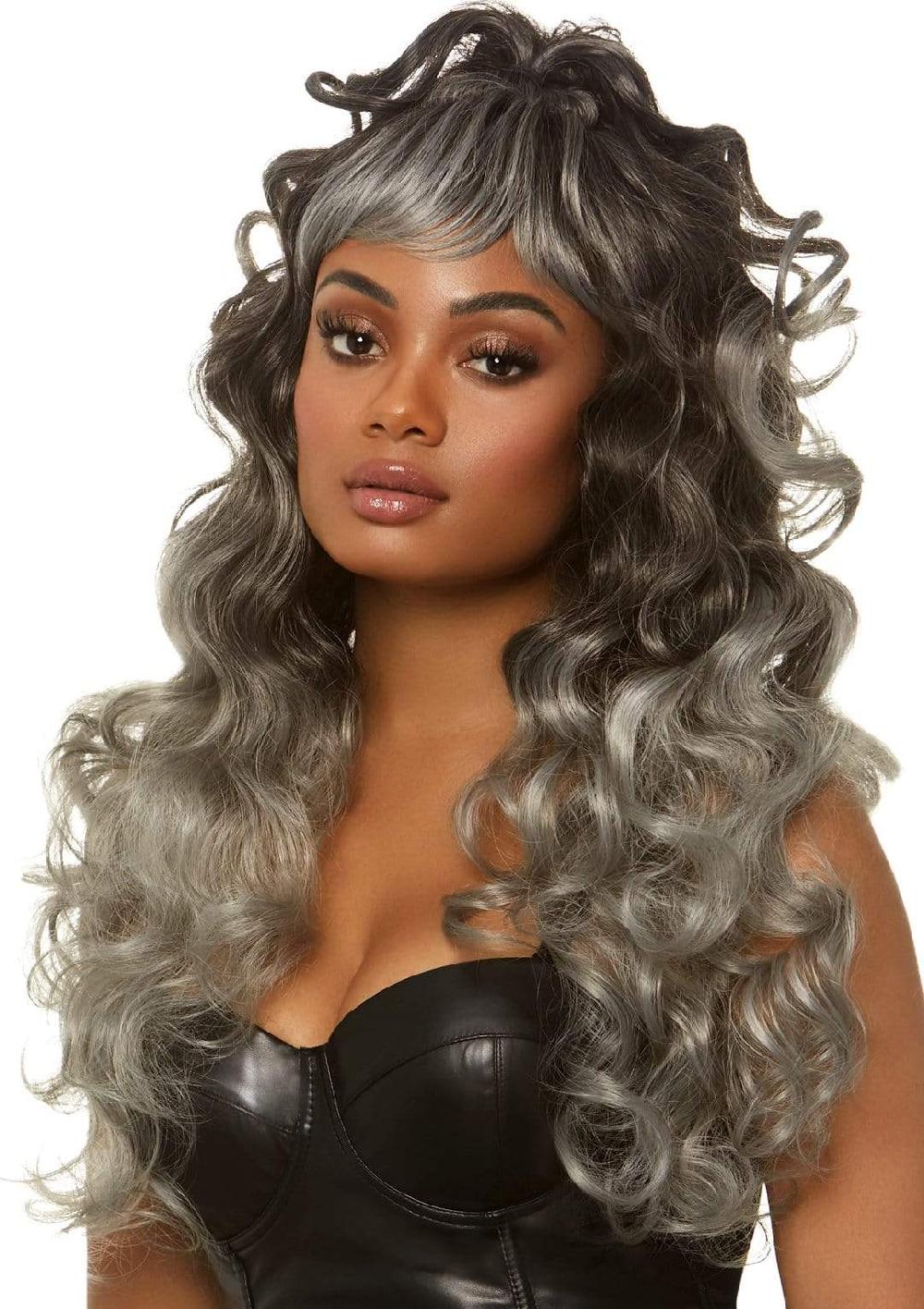 leg avenue 24" Long Curly Ponytail Wig Grey