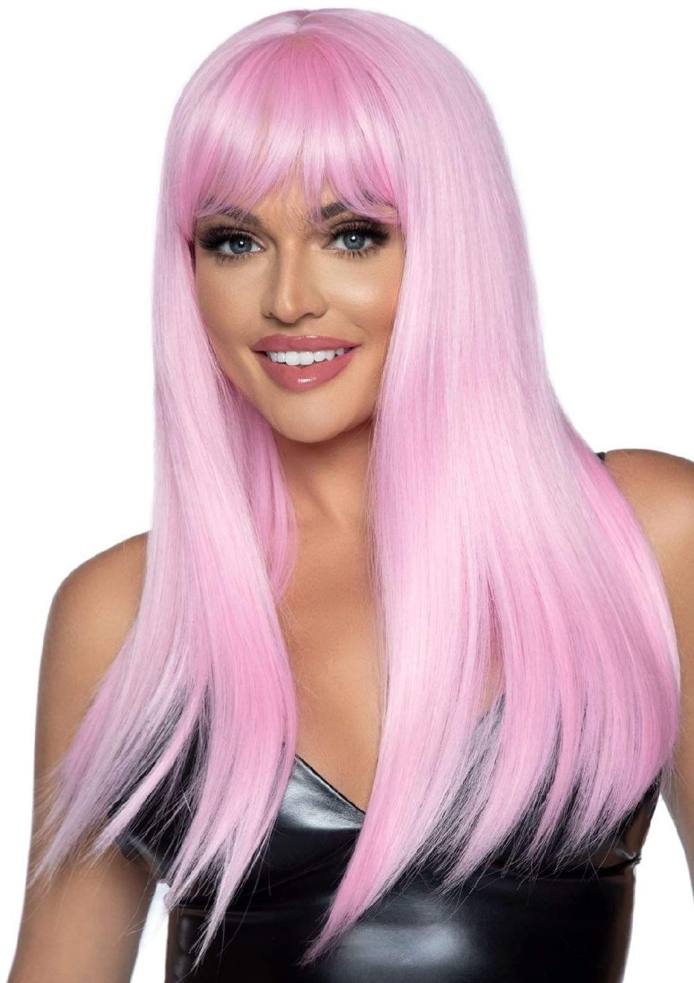 leg avenue 24" Straight Wig with Bangs Pink