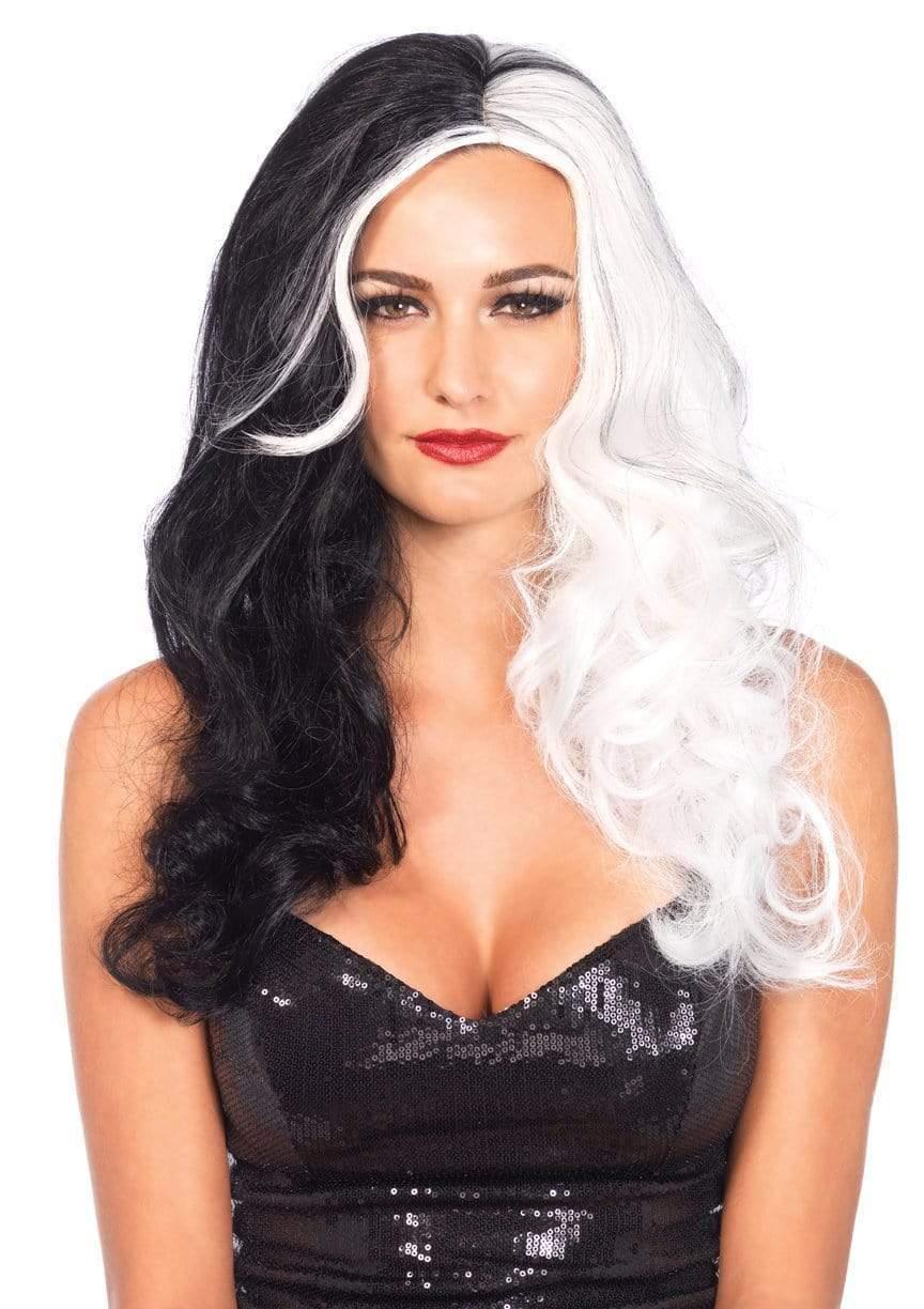 Leg Avenue 25" Two Tone Wig Black/White