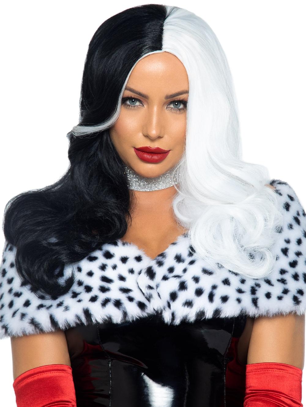 leg avenue 25" Two Tone Wig Black/White