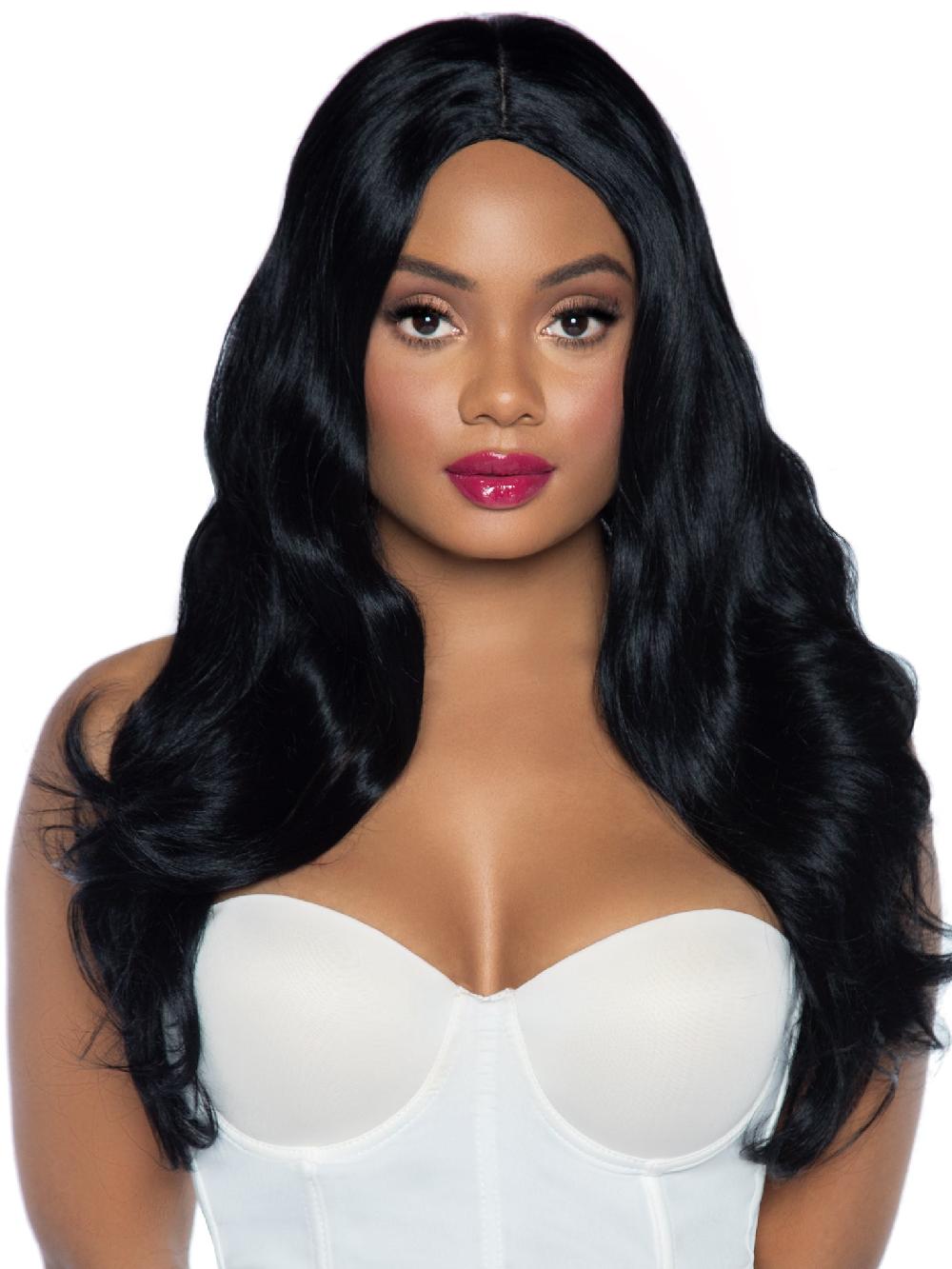 Leg Avenue 27" Long Wavy Center Part Wig White