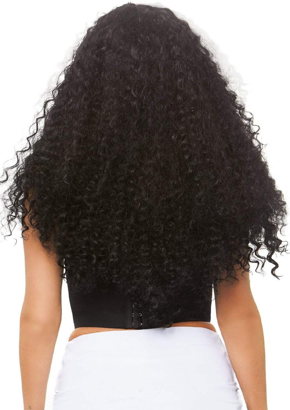 Leg Avenue 29" Long Curly Wig Black/White