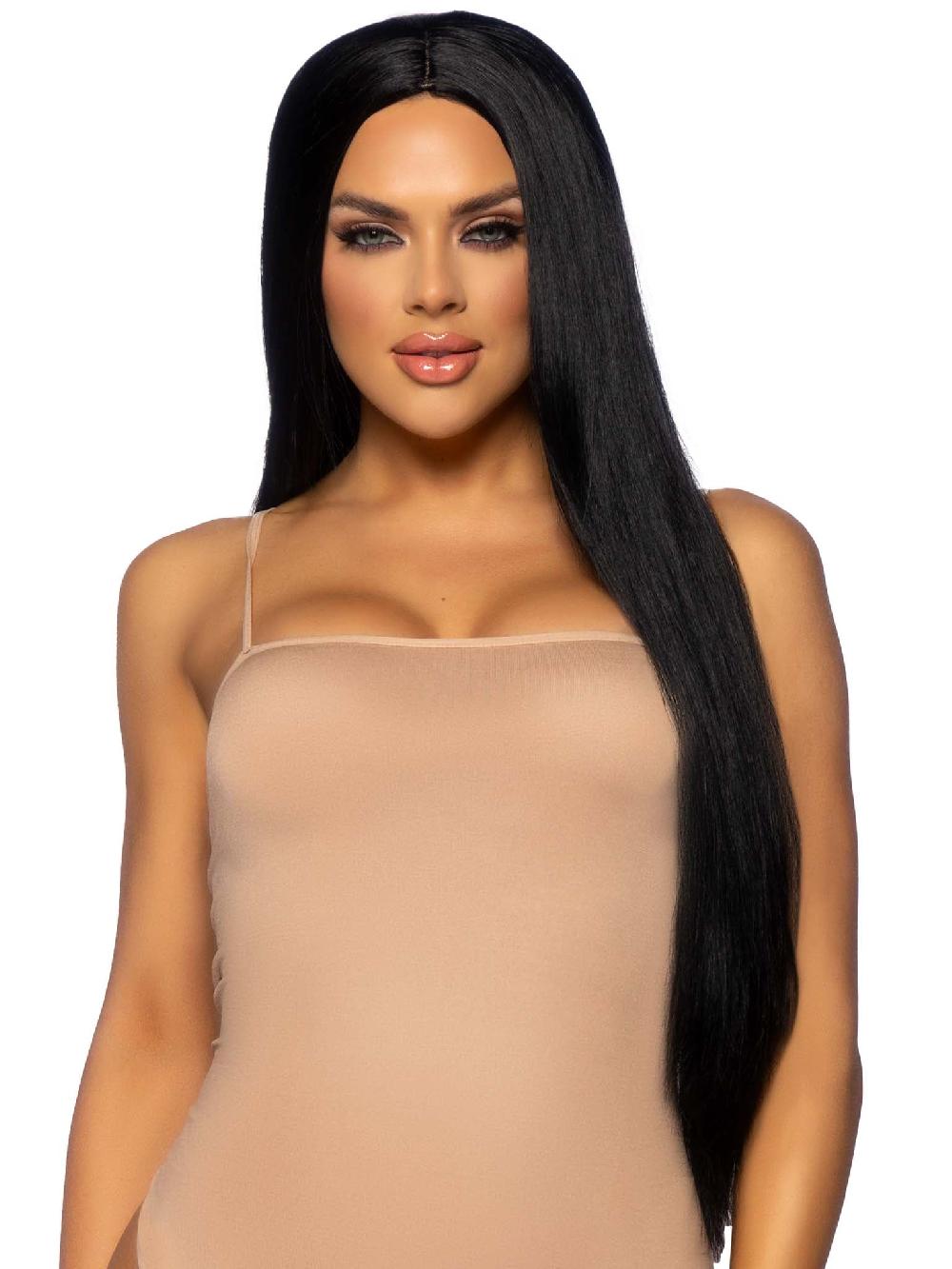 leg avenue 33" Long Straight Wig Black