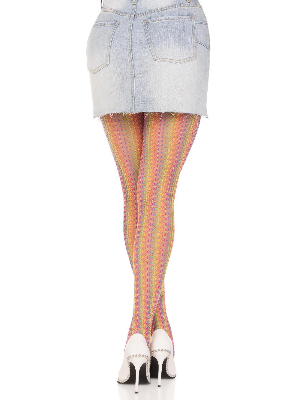 Leg Avenue Acadia Rainbow Net Tights Rainbow