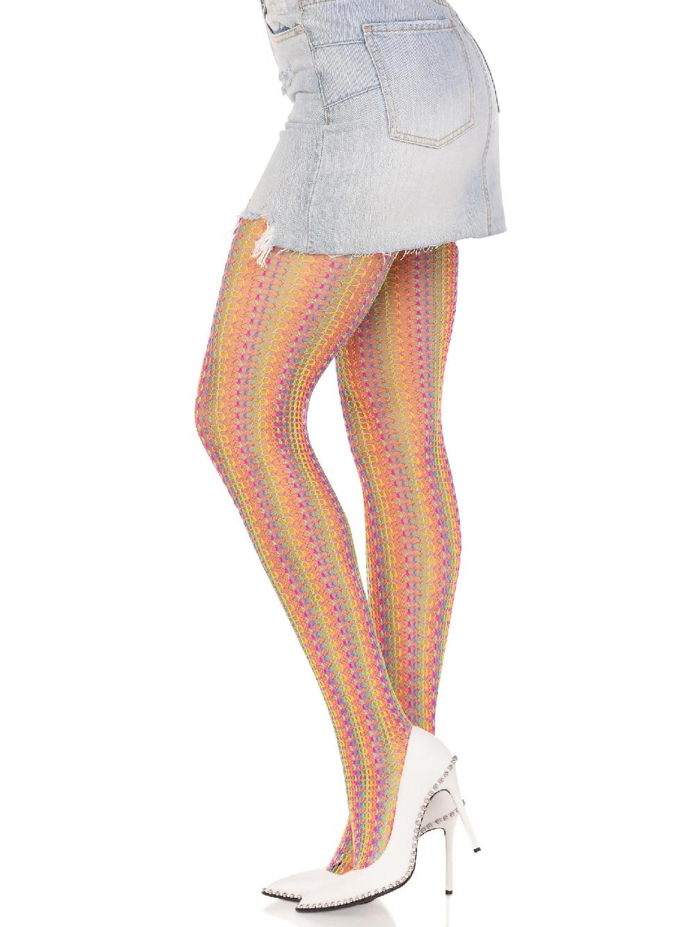 Leg Avenue Acadia Rainbow Net Tights Rainbow