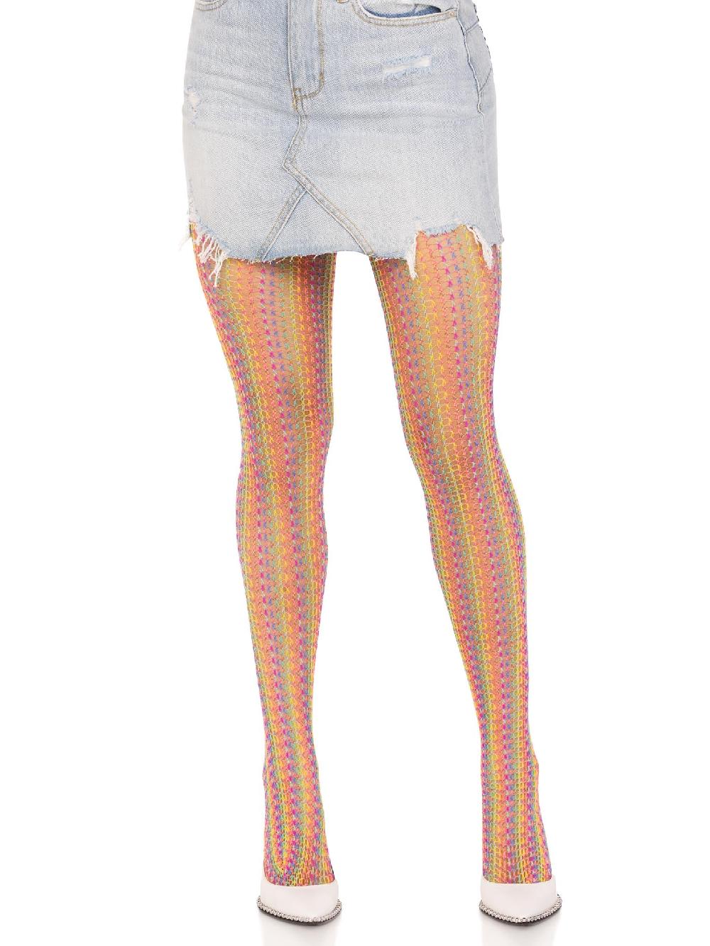 leg avenue Acadia Rainbow Net Tights Rainbow