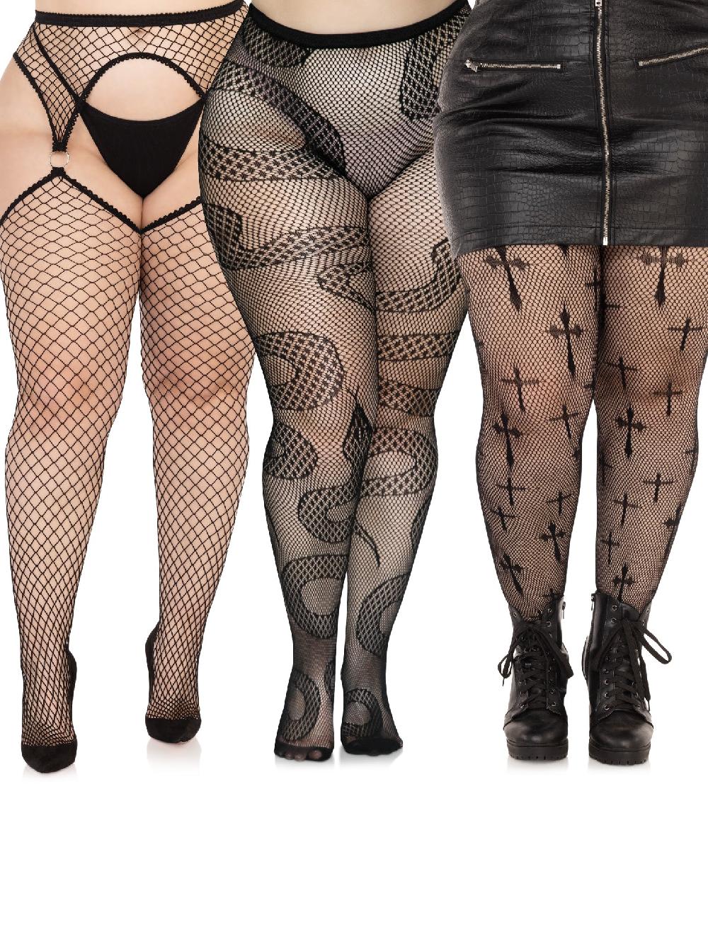 leg avenue Alt Plus Fishnet Hosiery Bundle