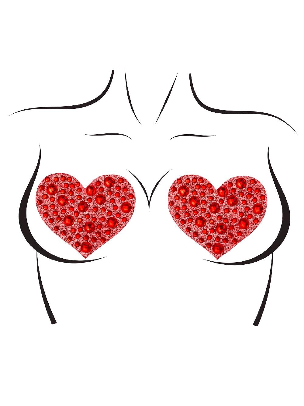 leg avenue Amore Rhinestone Nipple Covers Red