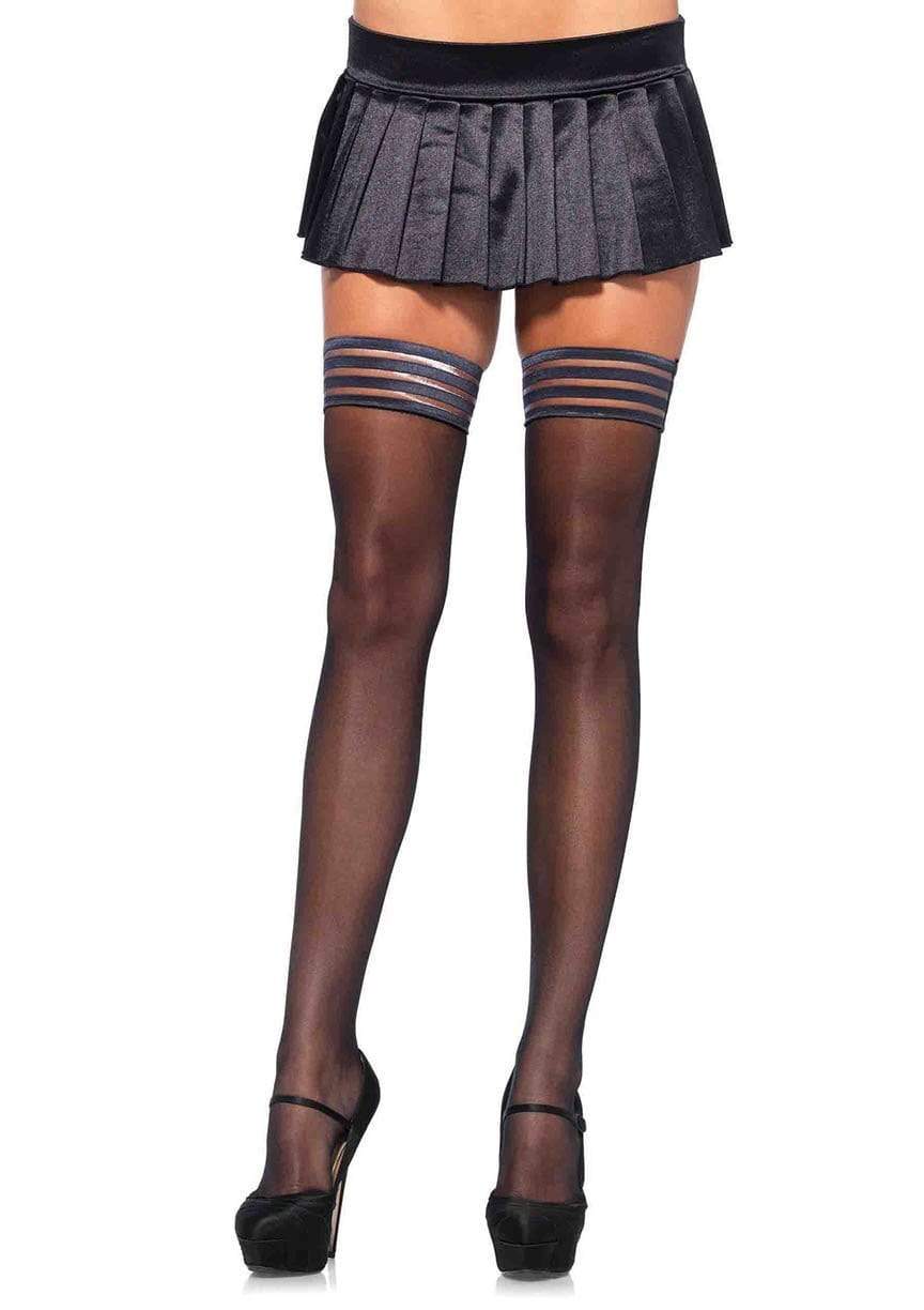 Leg Avenue Amy Stay Up Thigh High Stockings Black