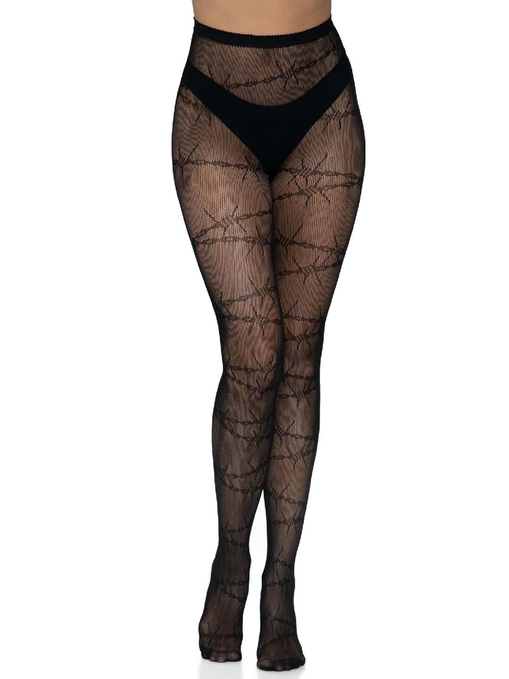 Leg Avenue Barbed Wire Fishnet Tights Black