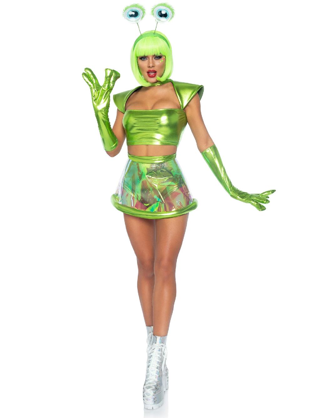 Leg Avenue Beam Me Up Babe Alien Costume Green