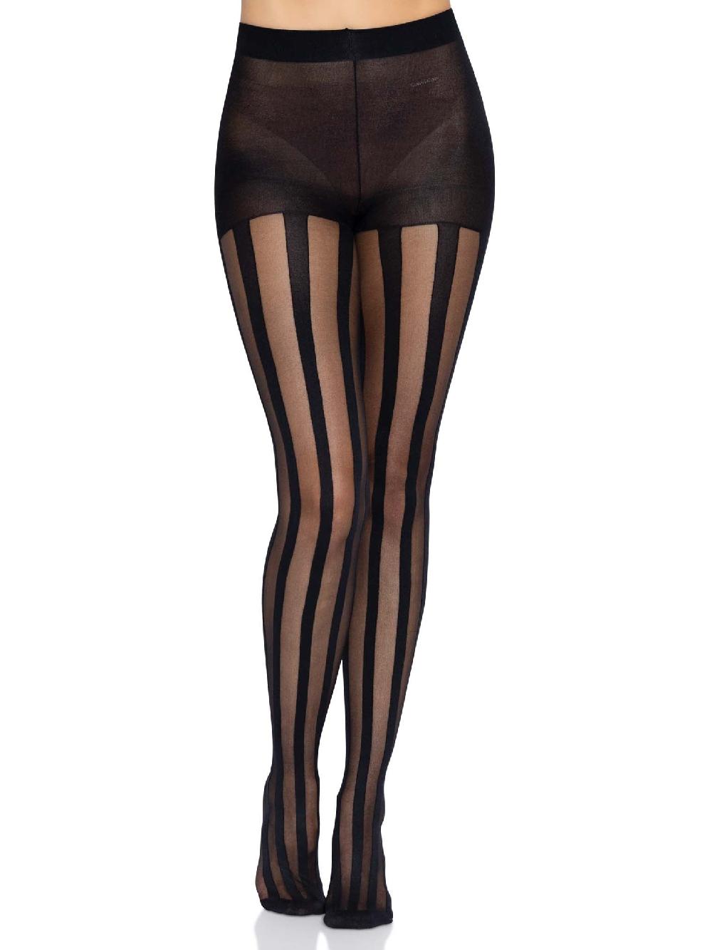 Leg Avenue Beck Vertical Striped Tights Black