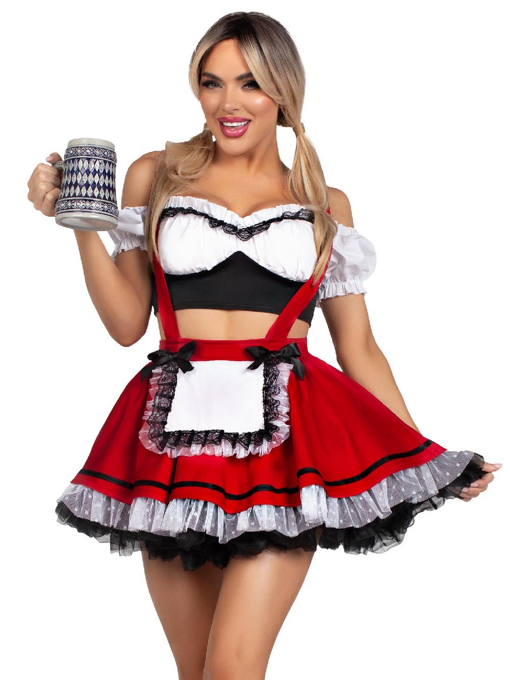 leg avenue Beerfest Babe Costume Red/Black