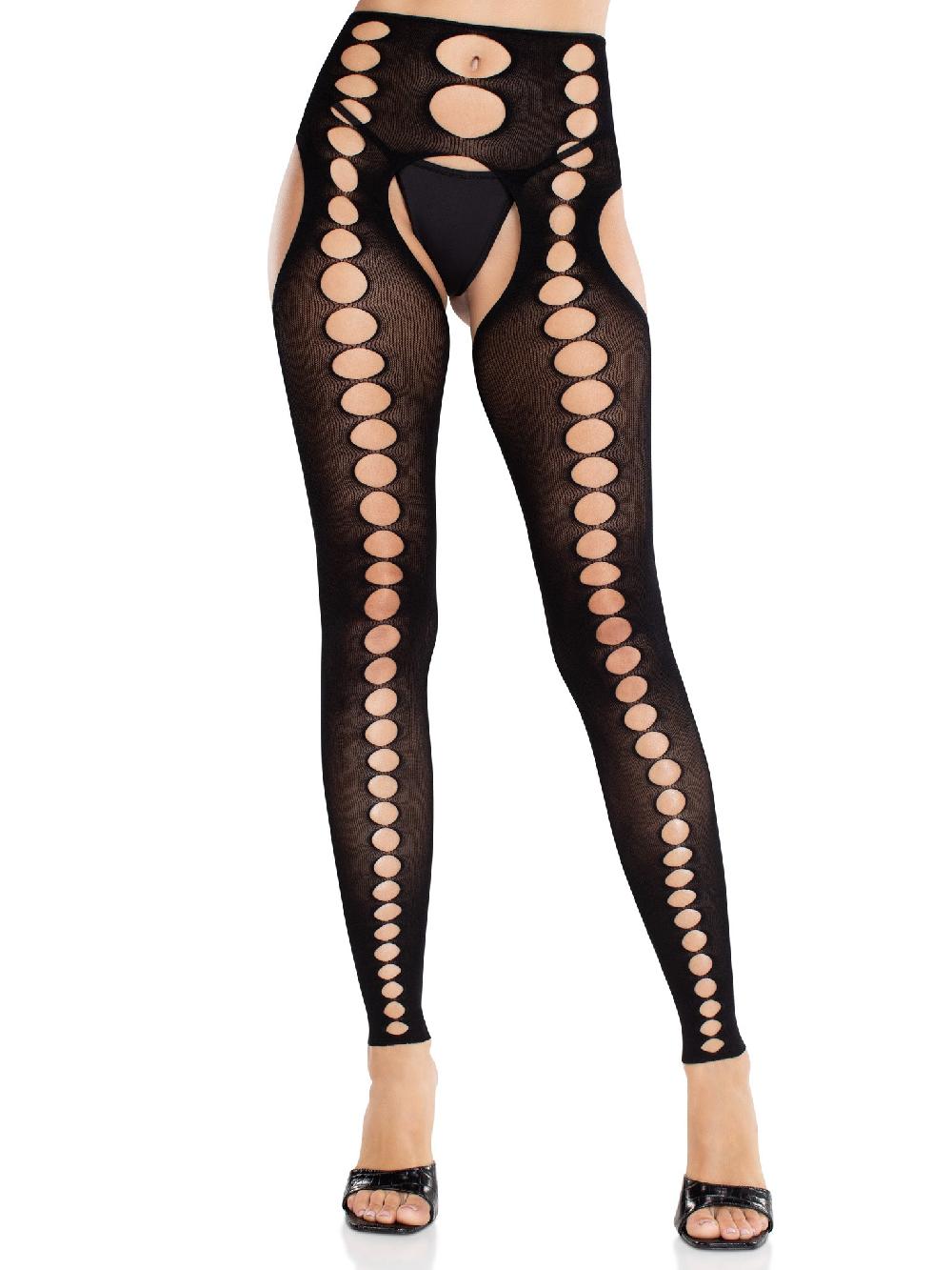 leg avenue Bex Cut-Out Suspender Tights Black