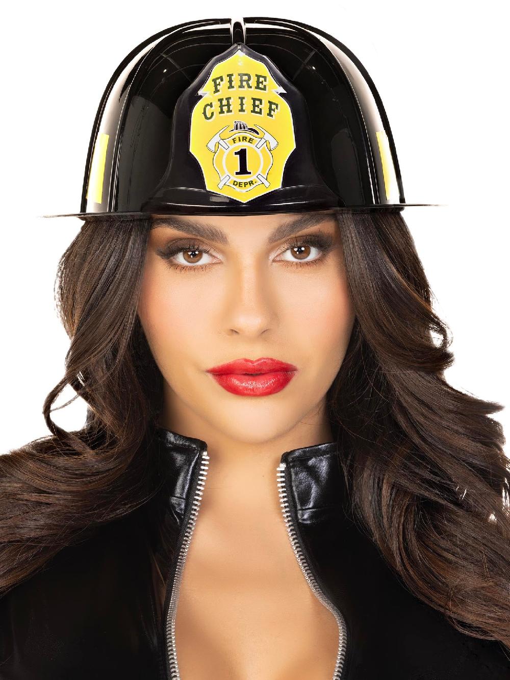 leg avenue Black Fire Chief Costume Hat Black
