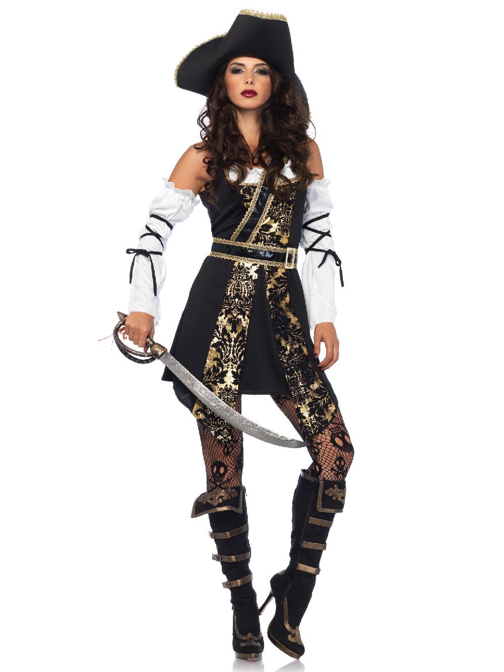Leg Avenue Black Sea Buccaneer Costume Black/Gold