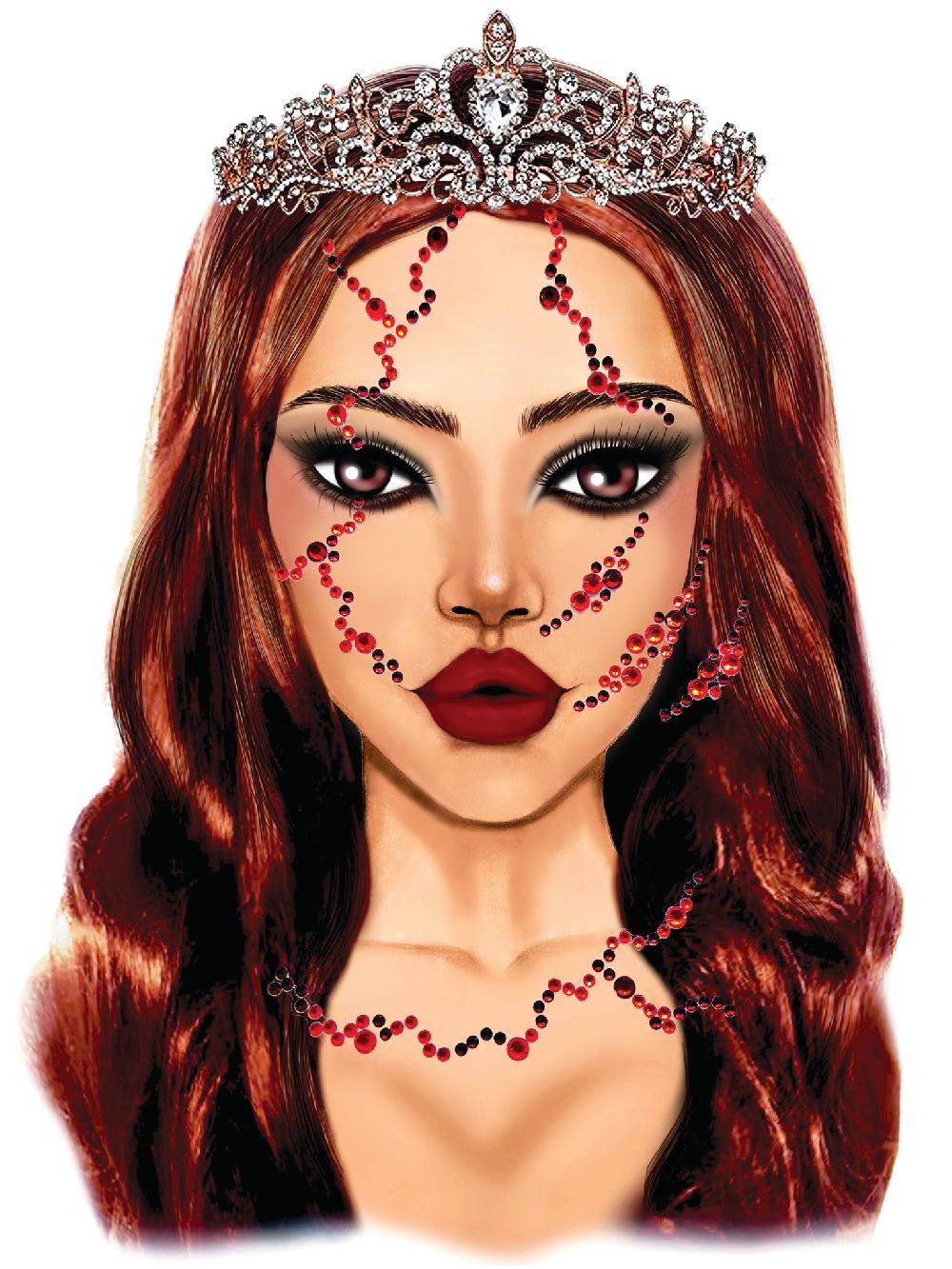 leg avenue Bloody Face Jewels Sticker Red