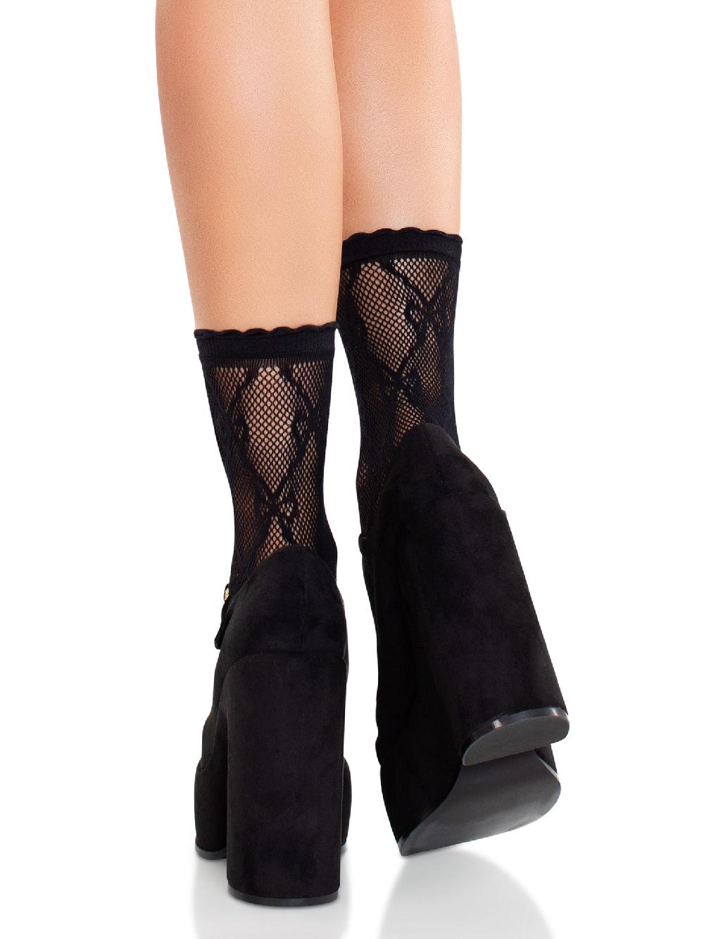 Leg Avenue Bow Babe Ankle Socks Black