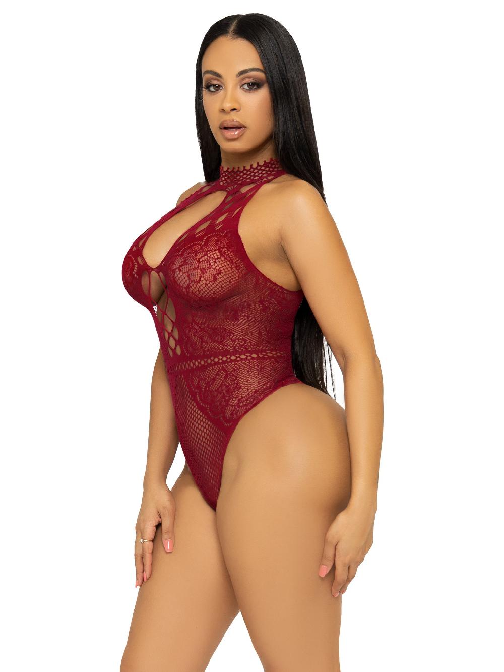 Leg Avenue Bring The Heat Lace Bodysuit Black