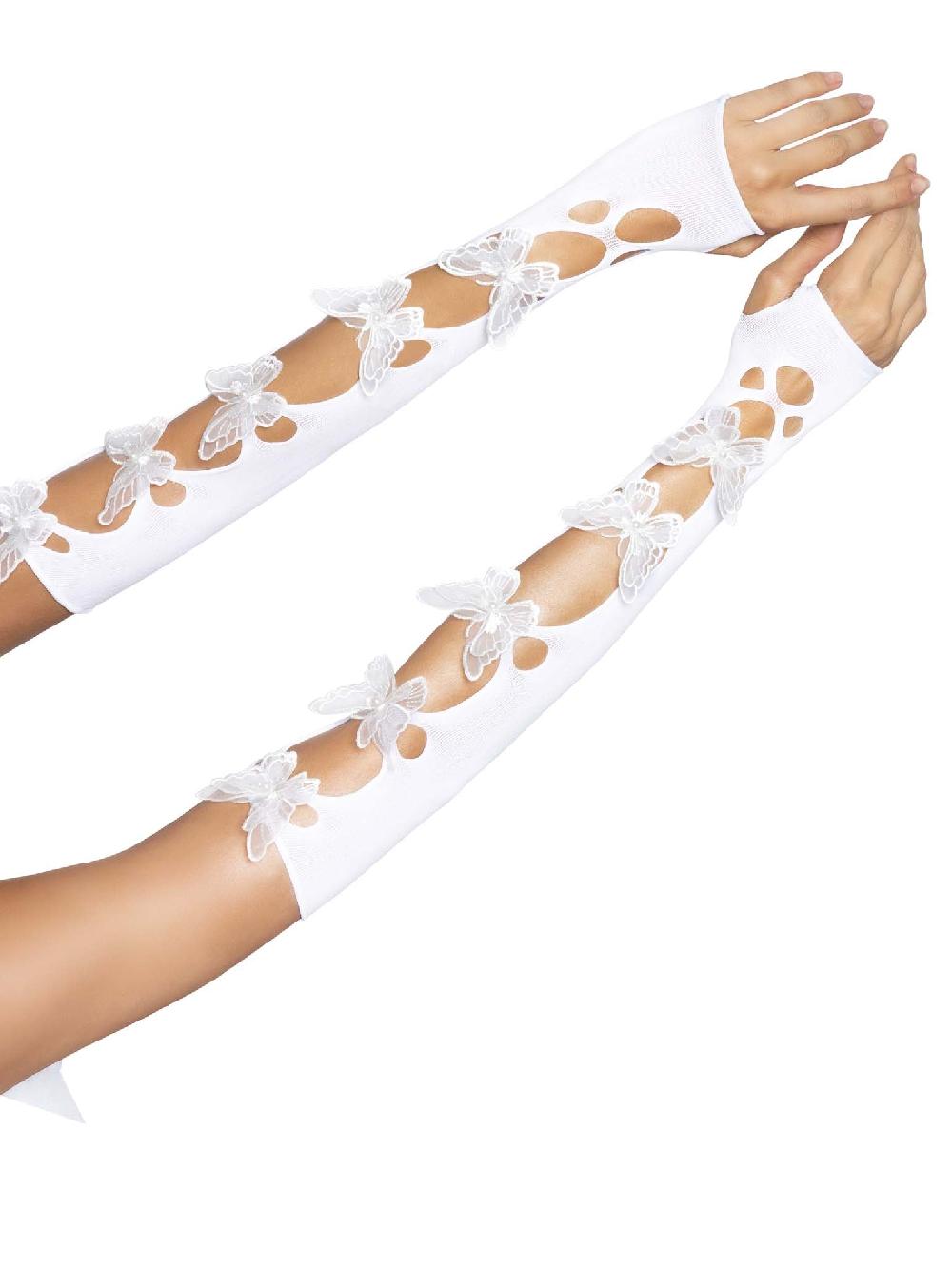 Leg Avenue Butterfly Cut Out Arm Warmers Black