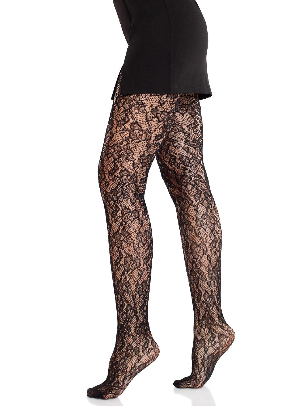 Leg Avenue Camellia Lace Tights Black