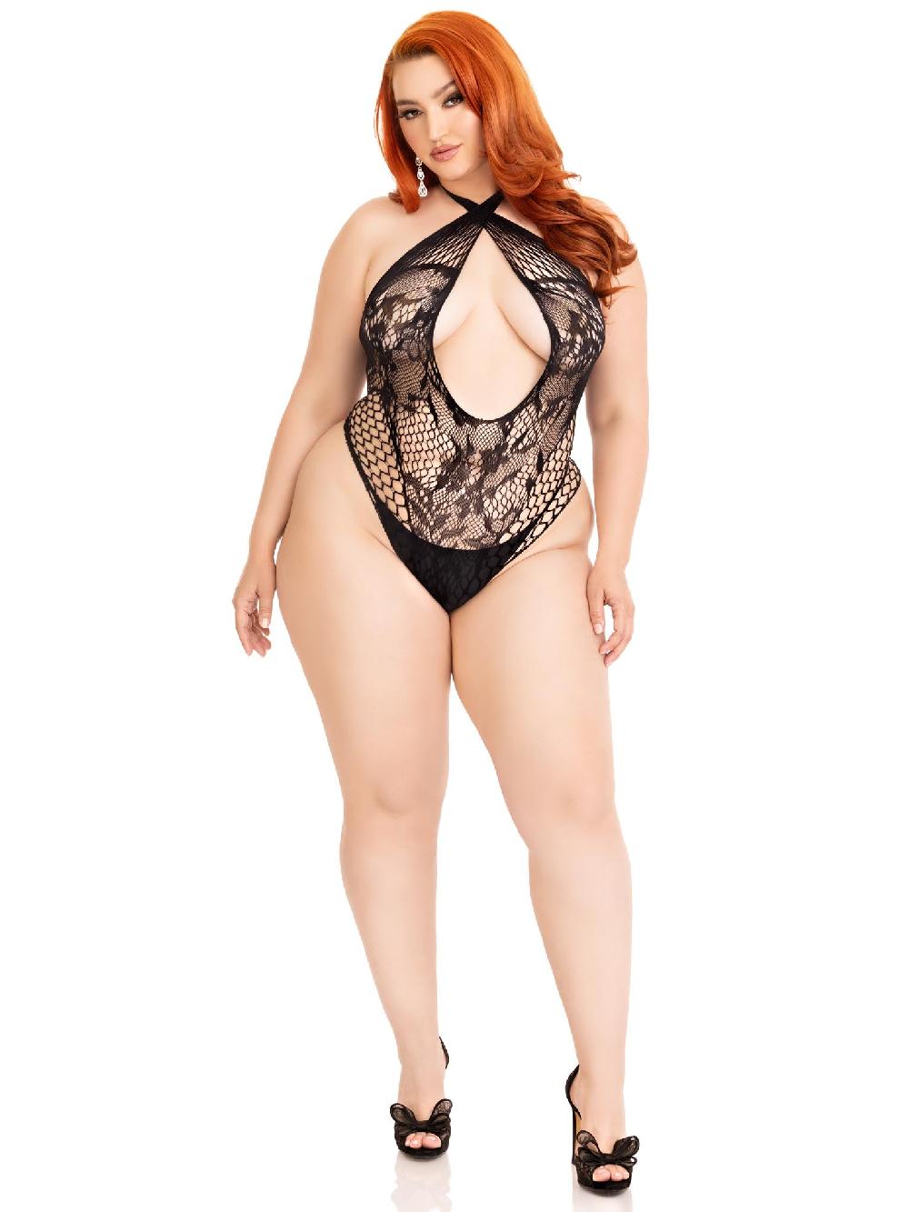 Leg Avenue Can't Say No Plus Lace Teddy Black