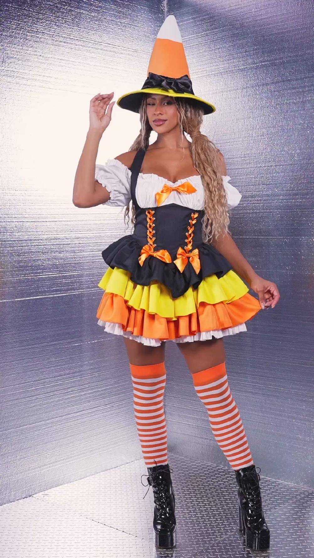 Leg Avenue Candy Corn Witch Costume Multicolor