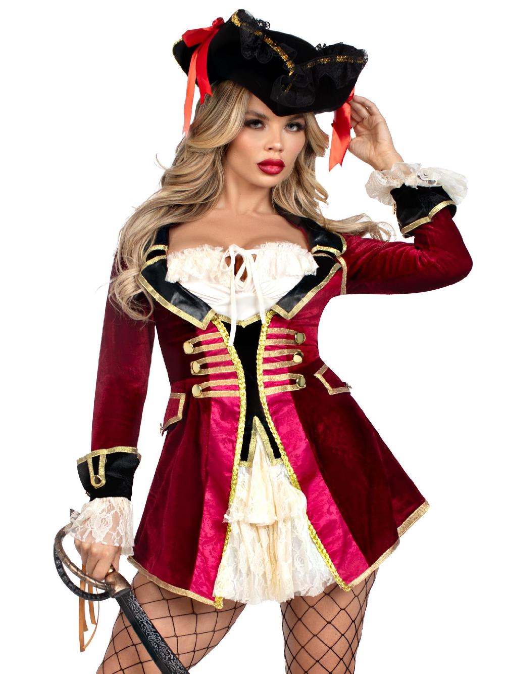 leg avenue Captivating Captain Pirate Costume Red