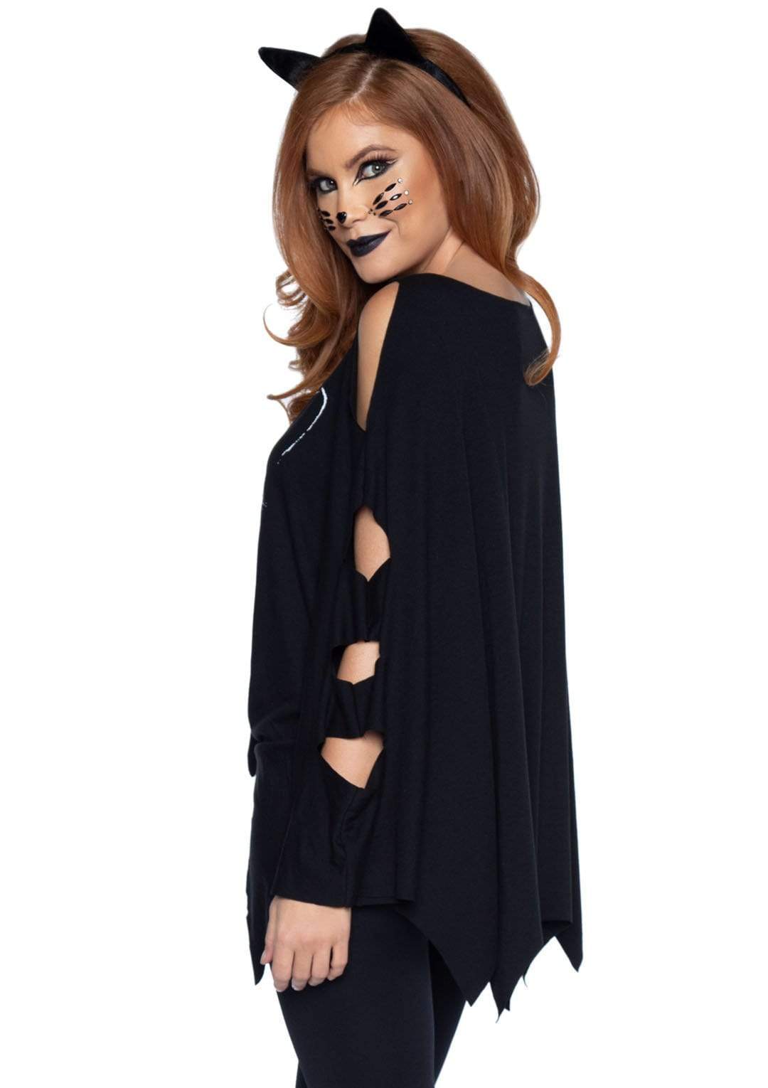 Leg Avenue Cat Costume Poncho Set Black