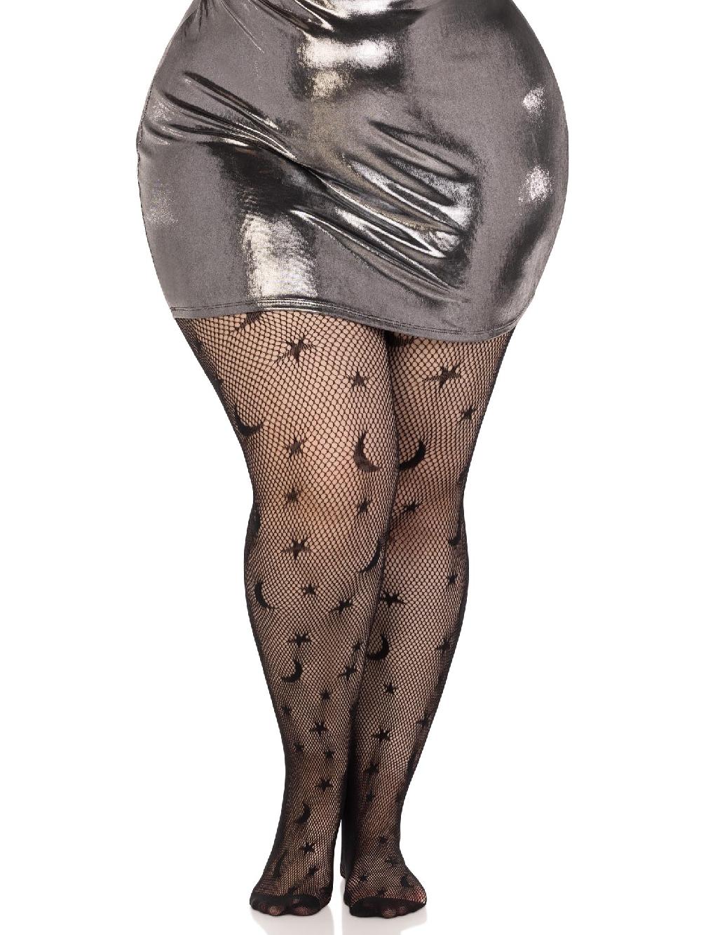 Leg Avenue Celestial Plus Fishnet Tights Black
