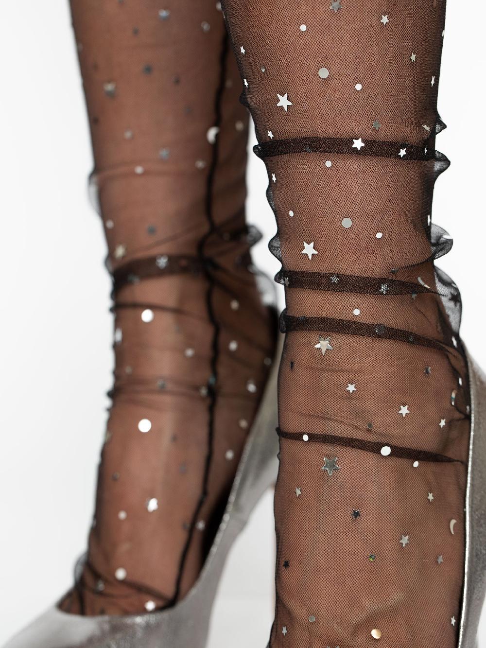 Leg Avenue Charli Stars And Moons Socks Black