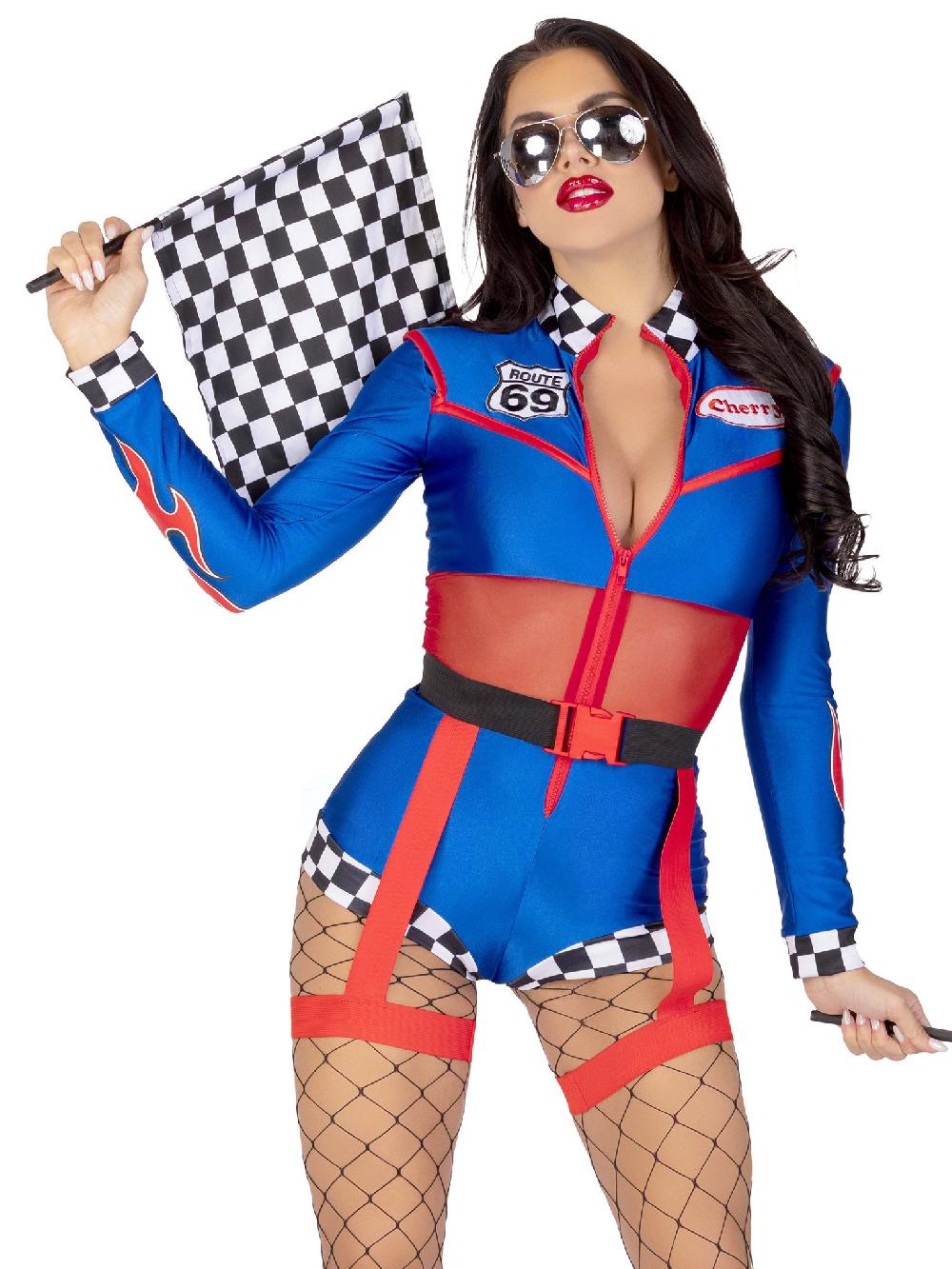 Leg Avenue Cherry Bomb Racer Costume Blue