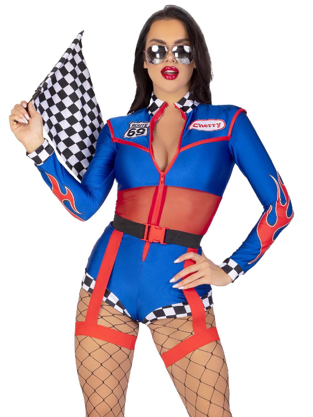 leg avenue Cherry Bomb Racer Costume Blue