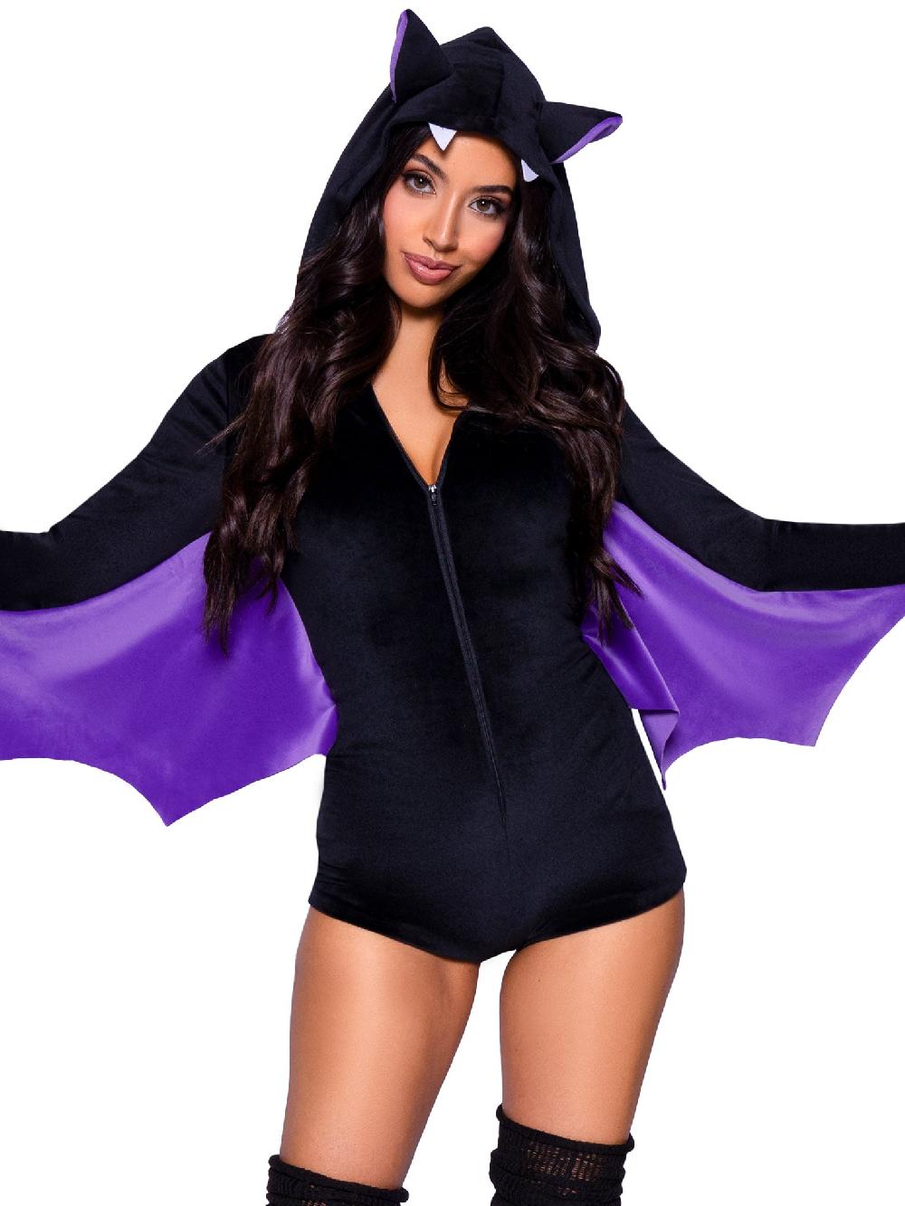 Leg Avenue Comfy Bat Costume Black/Purple
