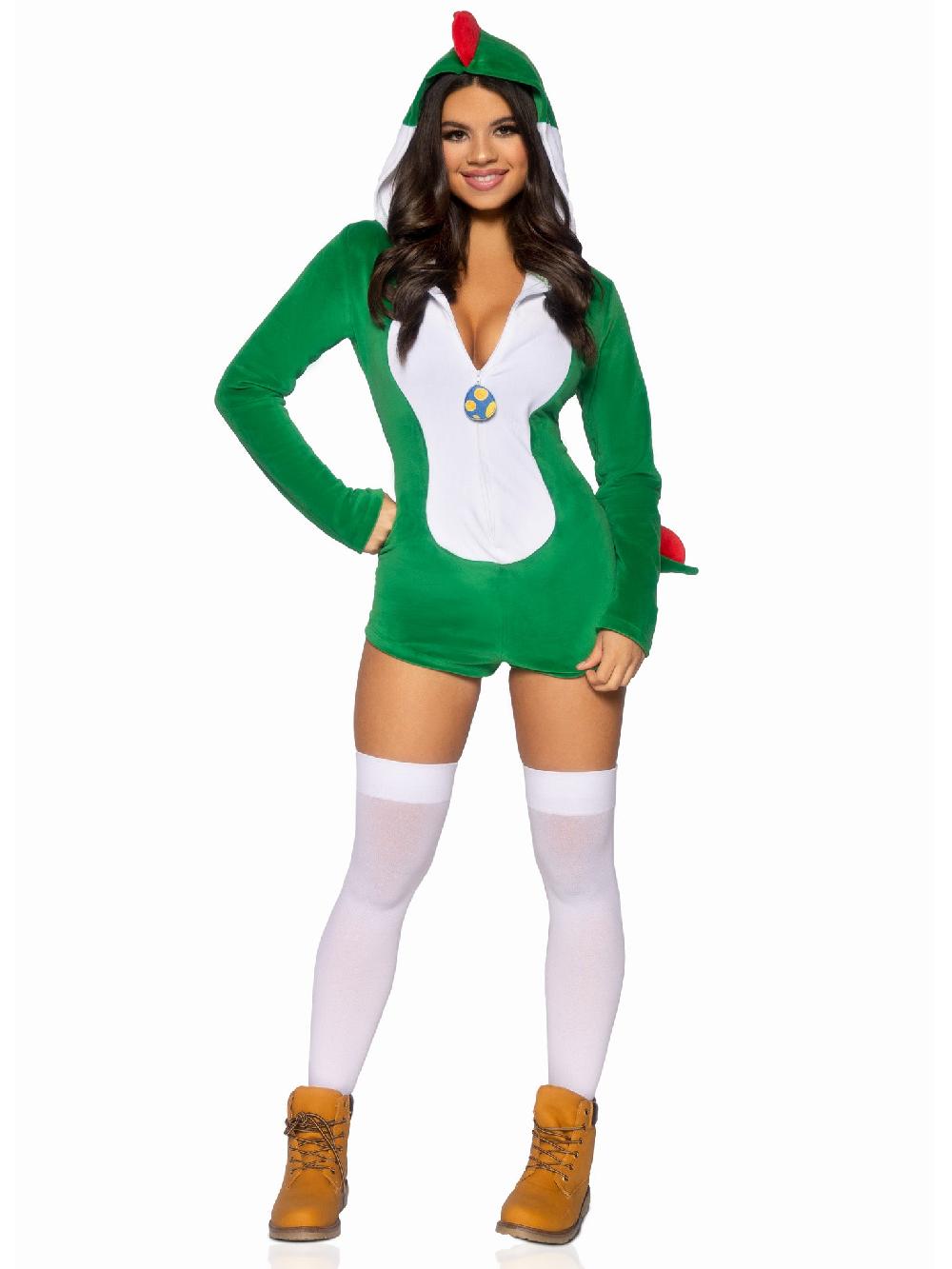 Leg Avenue Comfy Super Dino Costume Green/White