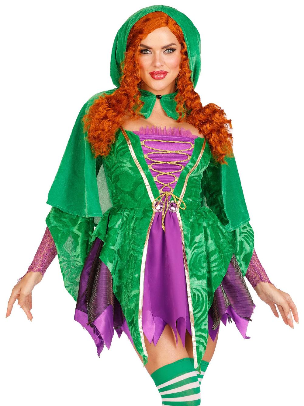 leg avenue Crafty Spellcaster Costume Purple/Green