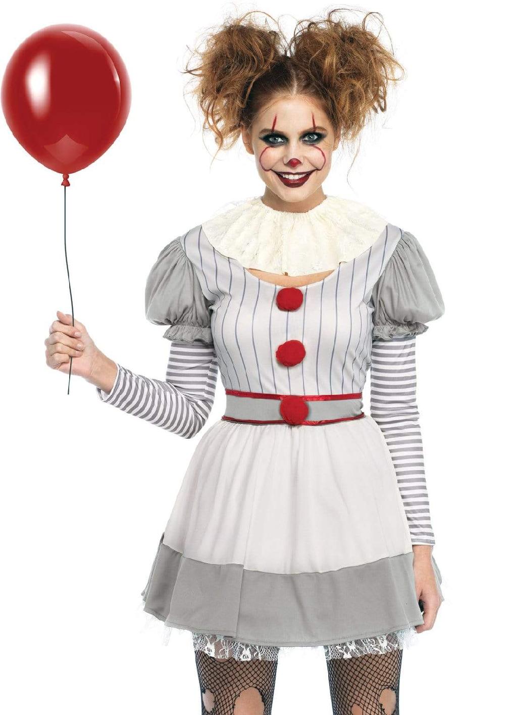 leg avenue Creepy Clown Costume Grey/Red
